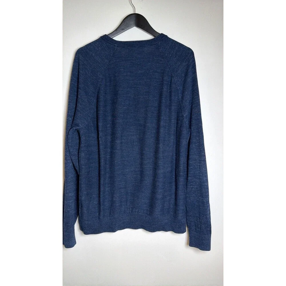 Banana Republic Men’s XL Organic Cotton Sweater Navy Blue Raglan Crewneck
